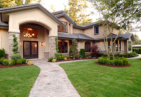 Exterior of an American Luxury Wooden House